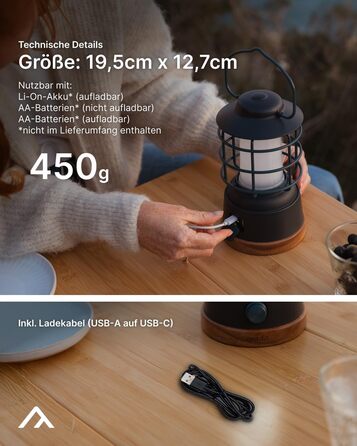 Світлодіодний кемпінговий світильник qeedo Lucia, акумуляторний (USB, батарейка типу АА або акумуляторна батарея), плавне затемнення, настільний світильник для кемпінгу на відкритому повітрі, темно-синій