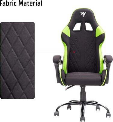 Ігрове крісло Itek Rhombus FF10, тканина, чорно-зелений, стандартний чорно-зелений. СТАНДАРТНИЙ