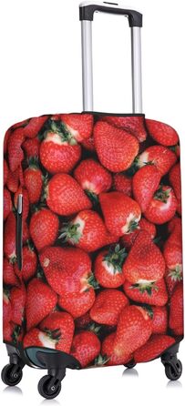 Чохол для валізи Полуничний сад з еластичної тканини, захисний від подряпин та пилу, чорний, розмір 95