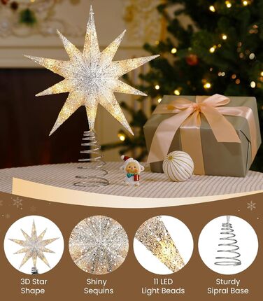 Різдвяна верхівка для ялинки у формі зірки Luxspire