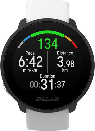Розумний годинник Фітнес-годинник із підключеним GPS, відстеженням сну, щоденними порадами щодо тренувань, аналізом відновлення, оптичним вимірюванням серцевого ритму на зап&39ясті, білий, SL SL Unite із силіконовим ремінцем (застібка) білого кольору