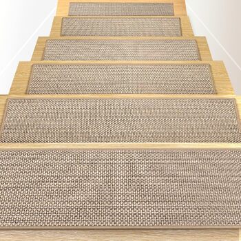 Нековзні лляні килимки для сходів для внутрішніх дерев&39яних сходів, 20,3 x 76,2 см (15 шт. ), Килимова доріжка для сходів для домашніх тварин, дітей та людей похилого віку 8x30 дюймів - комплект з 15 лляних 15 шт.