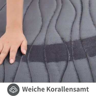 Килимок для ванни Homaxy з піни з ефектом пам&39яті, комплект із 2 предметів, нековзний та абсорбуючий килимок для ванни, можна прати в пральній машині (40 x 60 см 50 x 76 см, темно-сірий) 40 x 60 см 50 x 76 см (прямокутний) темно-сірий