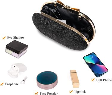 Чорна вечірня сумочка-клатч з блискітками та паєтками, елегантна сумочка на ланцюжку для весілля та особливих подій