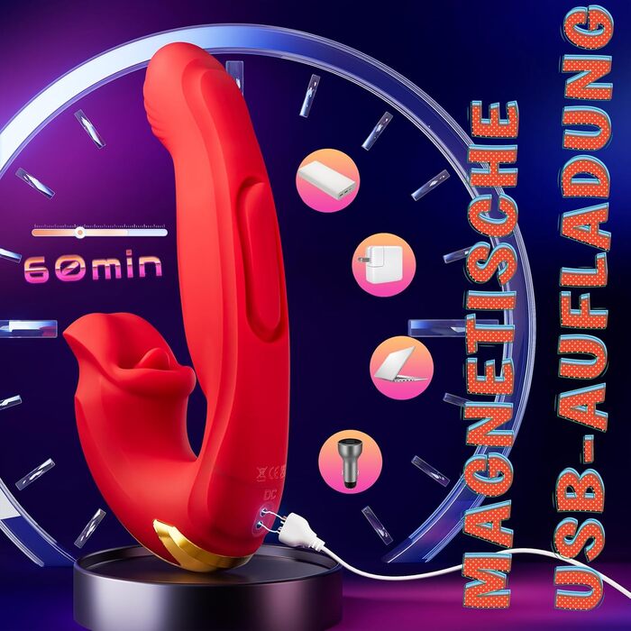 Фалоімітатор-вібратор Naughty Devil для жінок з APP, 5 режимів «язика», 7 режимів вібрації та 7 режимів ударів