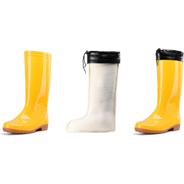 Чоловічі гумові чоботи з високим, середнім та коротким верхом, нековзні робочі чоботи з ПВХ з м&39якою підошвою, жовто-білі гумові чоботи Yellow 1 32 EU