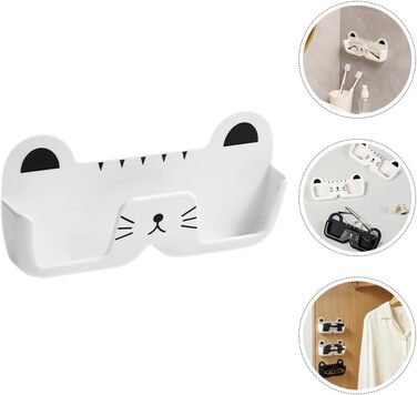 Тримач для сонцезахисних окулярів Tofficu, настінний, у формі кота, органайзер для окулярів, пластик, білий, компактний, для дому та офісу