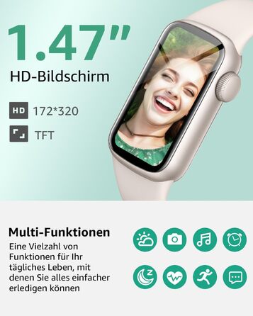 Фітнес-трекер IMFRCHCS, фітнес-годинник з 1,47-дюймовим HD-дисплеєм та 137 спортивними режимами, смарт-годинник із монітором сну та крокоміром, водонепроникний фітнес-годинник IP68 для жінок та чоловіків, Starlight