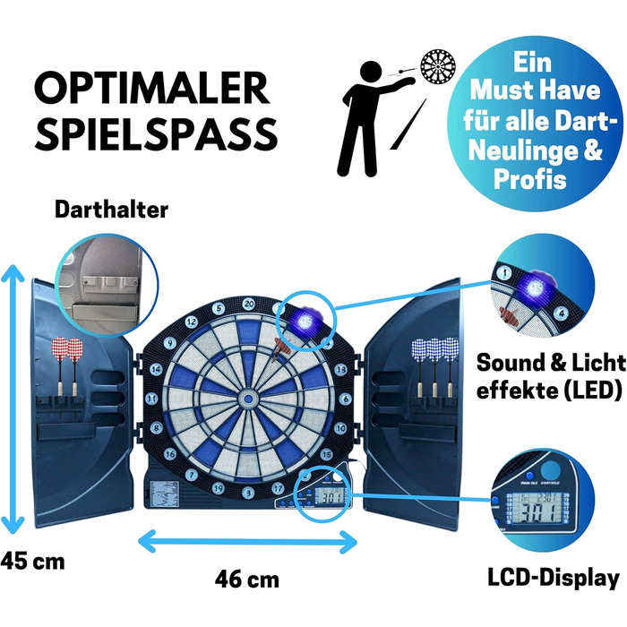 Найкращий спортивний набір для дартсу Cambridge Xtra з 12 дротиками та 24 запасними наконечниками Електронна мішень для дартсу у високоякісному наборі Електронна мішень для дартсу зі світлодіодними дисплеями Шафа для дартсу