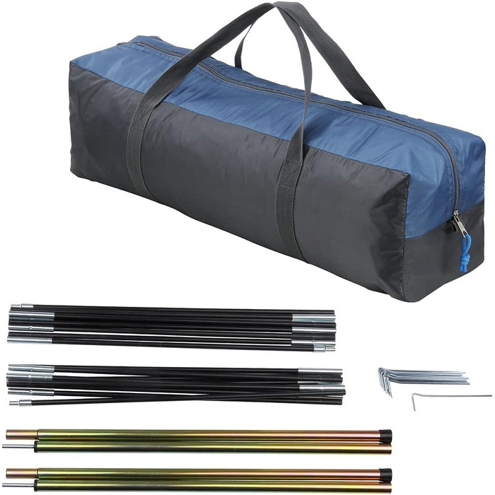 Намет Bosa 3-місний купольний намет із сонцезахисним навісом Вентиляція входу Водонепроникний із 3000 мм Синій сірий