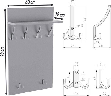 Шафа-купе настінна з полицею Шафа-купе ПВХ Maxi Ваніль 90см х 60см 90см х 60см бетон/блок.
