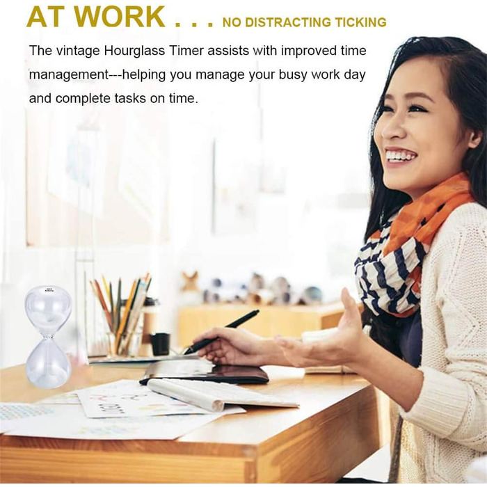 Пісочний годинник для Uten, Поворотний на 720, Старовинний білий пісочний годинник, Вінтажний пісочний годинник 1 Hora Reloj de Arena, Великий метал, Пісочне скло, Офіс, Письмовий стіл, Дім, Весільне оформлення (Білий/Розкішний сад, 30 хв)