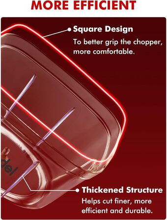 Подрібнювач цибулі Geedel, подрібнювач цибулі зі шківом, ручний подрібнювач овочів з лезами з нержавіючої сталі, мультиподрібнювач