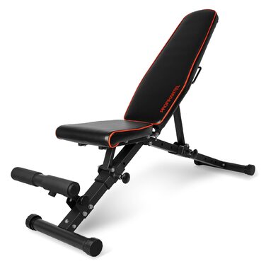 Професійна гантель Складана силова лава класу люкс Компактна та швидка у складанні Регулювання нахилу лави в 21 напрямку Надзвичайна вантажопідйомність 550 кг З опорою для ніг Складана та стабільна тренувальна лава