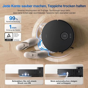 Повний вакуумний робот з функцією миття підлоги, акумуляторний пилосос, універсальна станція для прибирання, 11000 Па, технологія