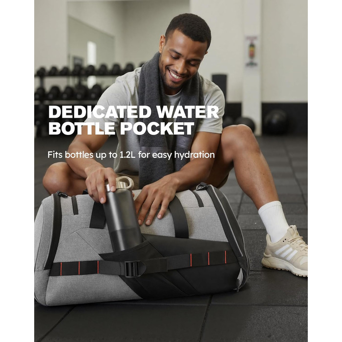 Великий спортивний рюкзак Tolaccea 47L з відділенням для взуття, відділенням для вологи, щотижневою дорожньою сумкою, спортивною сумкою, сумкою для фітнесу та тренувань для чоловіків та жінок, для тренажерного залу, подорожей, плавання, сауни, футболу (сі