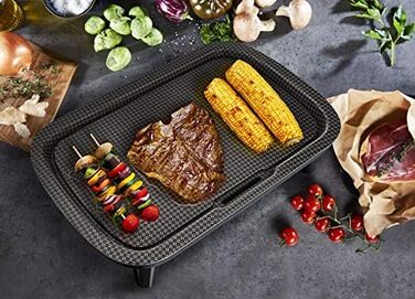 Електрична сковорода Tefal YY4570FB Plancha des Saveurs, антипригарне покриття, Titanium Force, технологія Thermo-Spot, регульований термостат, знімна плита, можна мити в посудомийній машині, чорний