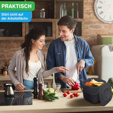 Контейнер для органічних відходів кухонний - 7 л - Компостний контейнер для щоденних органічних відходів - можна мити в посудомийн