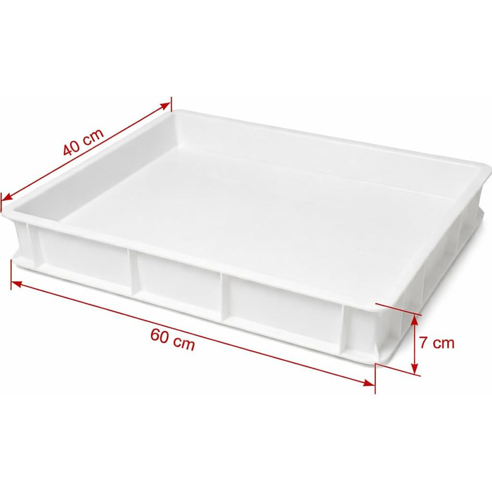 Коробка для тіста для піци Morleos 5 шт. 60x40x7 см Біла Зроблено в Італії Коробка для розстойки, Коробка для тіста, Лоток для тіста, Лоток для тіста, Коробка для дріжджів Штабелюється Тісто для піци - вафель - торта - хліба