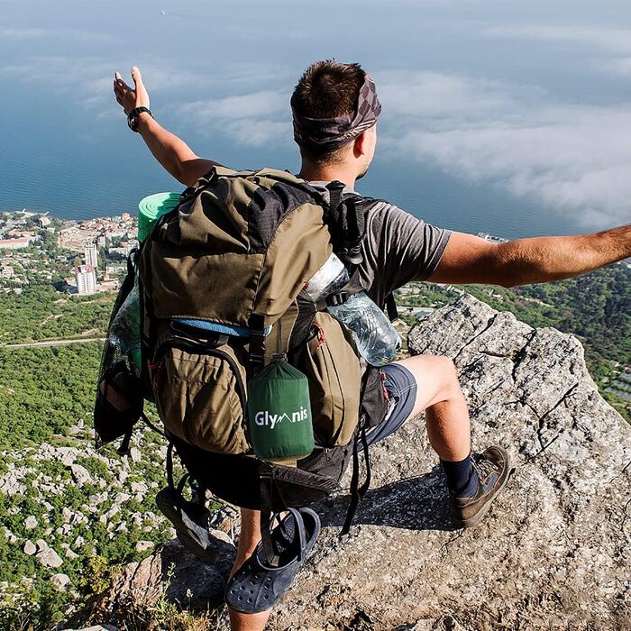 Ультралегкий гамак для подорожей Glymnis з підвісними тросами та сталевими карабінами, вантажопідйомність до 300 кг