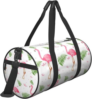 Спортивна сумка для подорожей, біла, з принтом фламінго, дорожня сумка на ніч, чорна, універсальний розмір