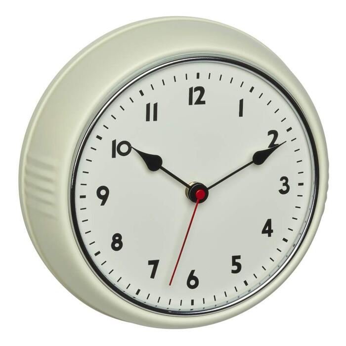 Ретро-настінний годинник TFA Dostmann Retro Funk-Wanduhr, 60.3541.09, вінтажний аналоговий годинник з металу, бежевий, 240 x 68 x 240 мм
