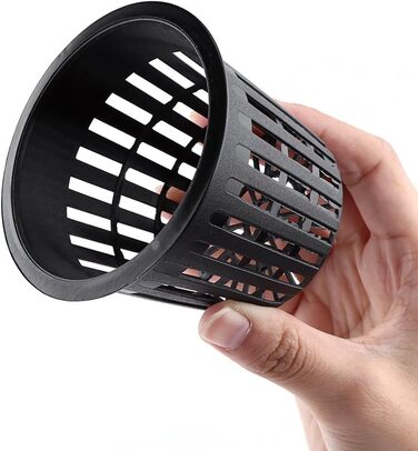 Кошик для рослин, 10 шт. Heavy Duty Mesh Pot Net Cup Basket Hydroponic Plant Grow for Hydroponics (чорний)