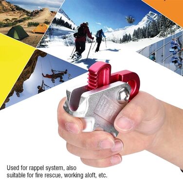 Пристрій для спуску з мотузкою MAGT Climbing Stopper 15KN із самогальмівним зупинником для рятувального мотузкового пристрою діаметром 9-12 мм із кільцем для спуску, альпіністське спорядження