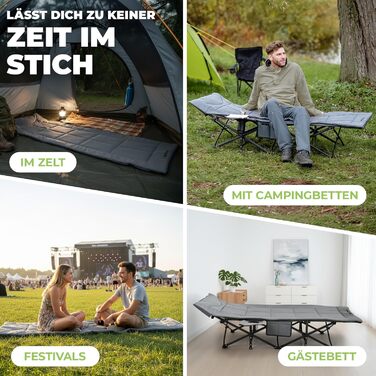 Килимок для похідного ліжка 190 x 70 см, кемпінговий матрац, супер м&39який, кемпінговий матрац, килимок для ліжка та матраца, похідне ліжко, килимок для вулиці, гостьового ліжка та рибальського ліжка 190 x 70 см, сірий