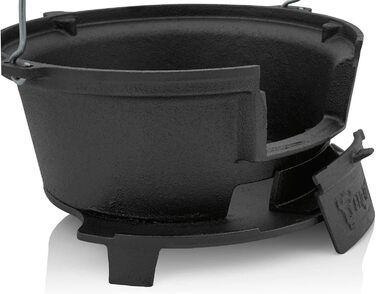 Чавунна каструля-гриль з решіткою (Ш) 32 x (Г) 33 x (В) 18 см гриль в стилі Хібачі з підйомником решітки похідний гриль на вугіллі