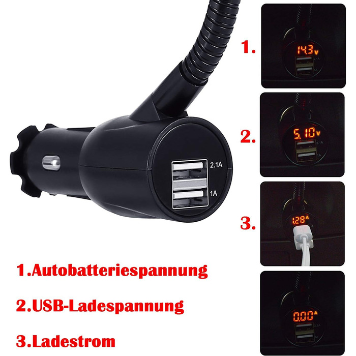 В-1 універсальний автомобільний тримач із зарядним пристроєм подвійний USB адаптер живлення прикурювача функція зарядки в т.ч. сві