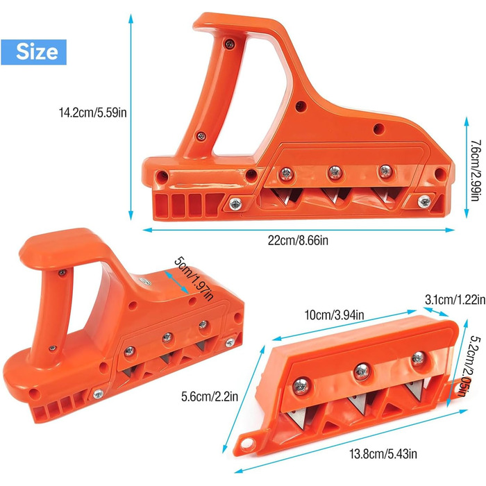 Швидкий різак для гіпсокартону, Точний кромкоріз для гіпсокартону 45-60 градусів з 3 лезами, ручний рубанок, інструмент для обрізки гіпсокартону, хвойних порід деревини