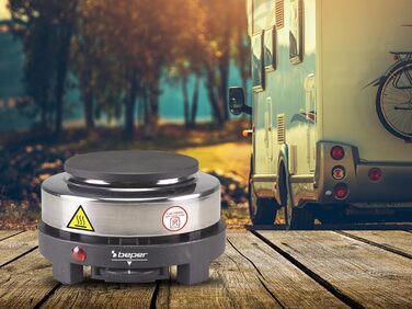 Електрична варильна плита з чавуну/нержавіючої сталі, 5 рівнів горіння, одинарна плита, кемпінгова плита з пластиною 10 см, 500 Вт, 101PIA003 -