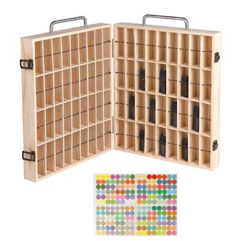 Коробка для ефірних олій CPROSP з 72 слотами, бамбук, коробка для зберігання ефірних олій, органайзер для ефірних олій, для лаку для нігтів, ароматичних олій, косметики, дифузорів ароматичних олій та губної помади, 35 x 30 x 8,5 см