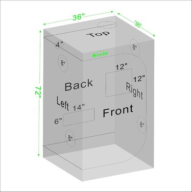 Парник для рослин, 91,4 x 91,4 x 182,9 см, з вікном та піддоном, для гідропоніки та кімнатних рослин