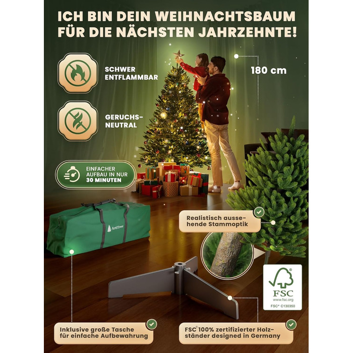 Штучна ялинка 180 см ArtiTree