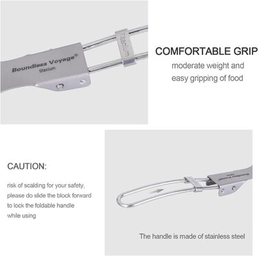 Безмежна подорож Титанова складна ложка Набір виделок Spork Посуд для кемпінгу на відкритому повітрі Титанові столові прибори Ланч