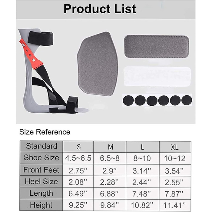 Покращений гомілковостопний ортез, ортез AFO, підтримуюча шина для стопи, що падає, при підошовному фасціїті та ахілловому тендиніті, для покращення ходи, полегшення болю та тиску Праворуч Ліворуч