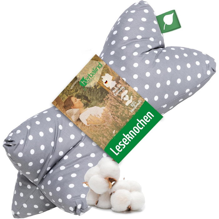 НОВИНКА Подушка для шиї з кісткою для читання, що служить опорою для книги - 40 x 18 см, подушка-підтримка шиї, подушка-книжка-планшет - 100 бавовна, універсальна подушка-планшет - сіра