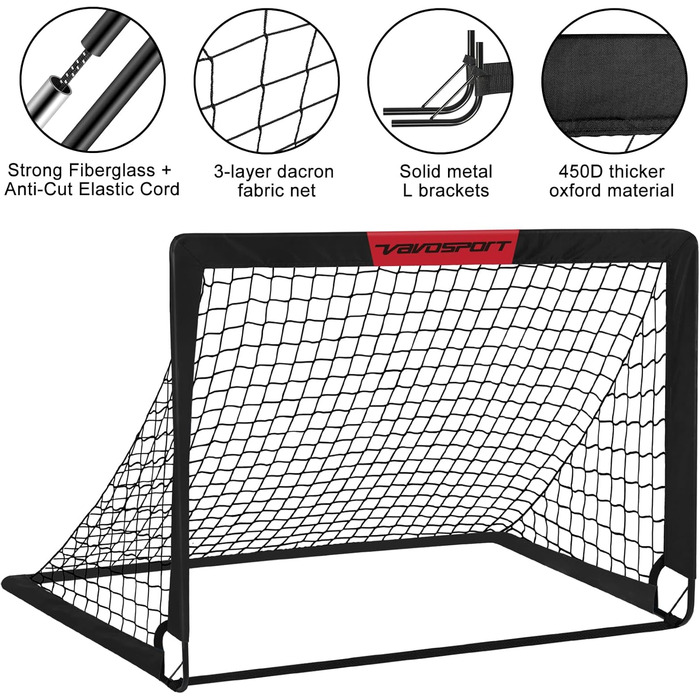 Футбольні ворота для саду, дитячі ворота тренувальний футбольний набір з висувним 2-предметним складаним набором для ігор у приміщенні/на вулиці для дітей Включає футбольний м&39яч розміру 3, конуси та насос для м&39яча