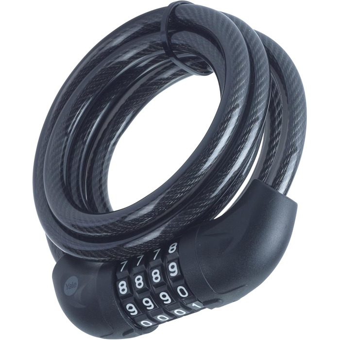 Замок тросовий комбінований Essential Security, Schwarz Basic надійний захист з кодовим замком, 140 мм