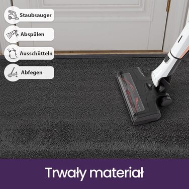 Килимок для вулиці DEXI, нековзний килимок для вловлювання бруду, миється та стійкий до атмосферних впливів, тонкий килимок для дверей, вхідний килимок, скребок для ніг для вхідних зон та зовнішніх майданчиків, 60 x 90 см, сірий