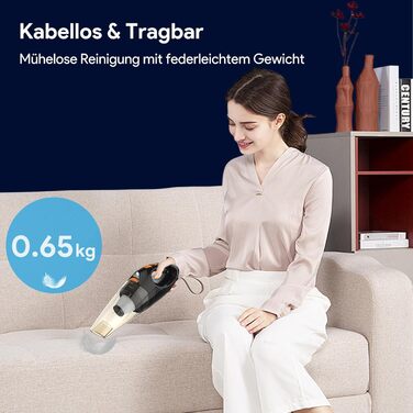 Ручний пилосос акумуляторний, автомобільний, з потужною силою всмоктування, міні-пилосос, для диванів, матраців та вікон, 12000PA,