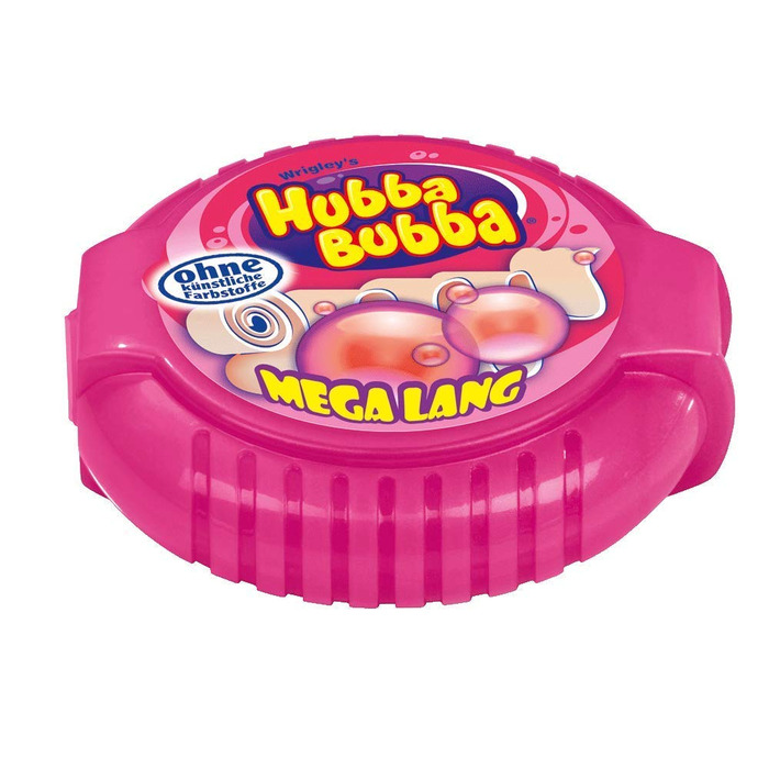 Жувальна гумка Hubba Bubba Пухирчаста стрічка Фантазійні фрукти Мега довгий рол 12 упаковок (12 x 56 г) Fancy Fruit 56 г (12 упаковок)