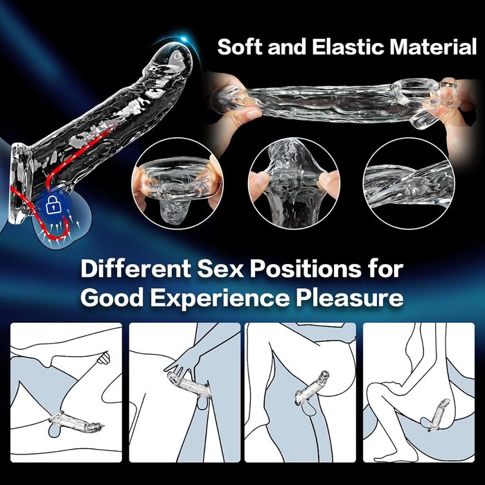 Набір з 3 накладок на пеніс з кільцем для яєчок, кільце для пеніса, секс-іграшка для чоловіків, секс-іграшки для пар, екстремальний накладка для збільшення та подовження пеніса, накладка для пеніса покращує витривалість та чутливість