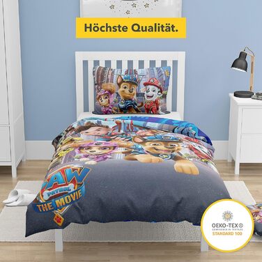 Постільна білизна Trumschn Paw Patrol 135x200 80x80 - Paw Patrol Кінофільм - 100 бавовна - Постільна білизна Chase Paw Patrol Migh