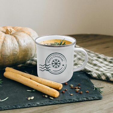 Частинний сублімаційний пустий емальований кухоль, кемпінг, кава, подорожі, металеві кухлі зі срібним обідком для теплопередачі, подарунок &quotзроби сам&quot, білий, 340 мл, 24-