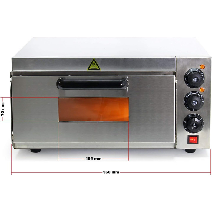 Піч для піци Wiltec 2000 Вт з каменем кордієрит для піци як від Stone Oven Піч для піци Gastro