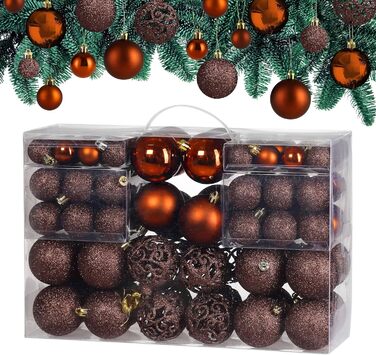 Різдвяні кульки 100 шт коричневі Deuba