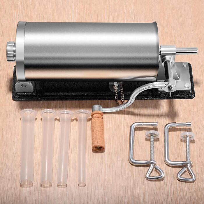 Ручна машина для набивання ковбас RELAX4LIFE 3,6 л, машина для набивання ковбас з 4 наповнювальними трубками, шприц для ковбас для